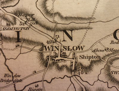 Winslow and surroundings on 1774 map